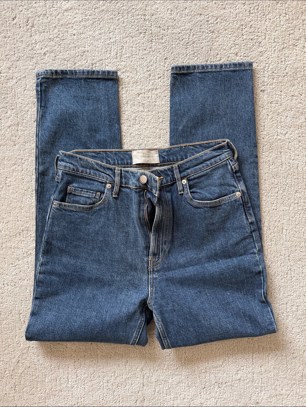 Everlane Women's Straight-Leg Jeans in Medium Blue